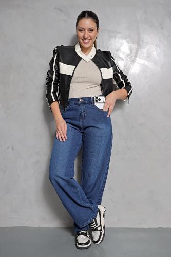Wide Leg Azul Clasico!!! Tiro Alto - Miniatura 3