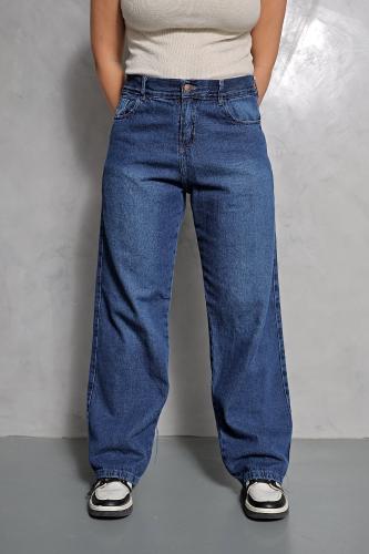 Wide Leg Azul Clasico!!! Tiro Alto - Miniatura 5