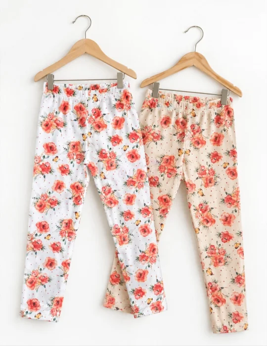 Calzas Algodón con Lycra Flores  Elastizado