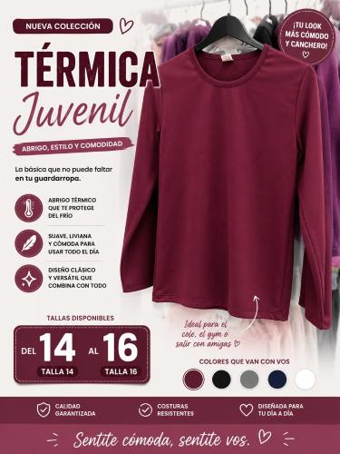 Remeras Térmicas Juveniles del Tallas 14 al 18 - Miniatura 2