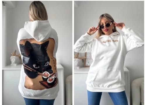 Maxi Buzo Frizado Estampado