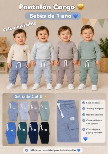 Pantalón de Bebe Frizado con Cargo