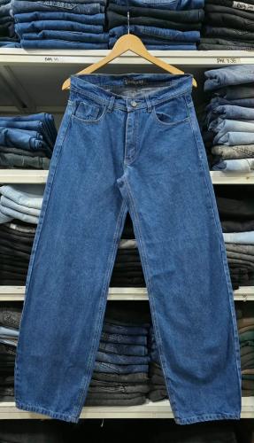 Pantalón Baggy Liso Azul Medio H/c