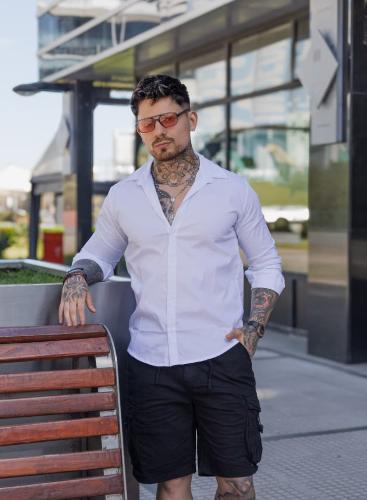 Camisa de Algodón Elastizado para Hombre. - Miniatura 2