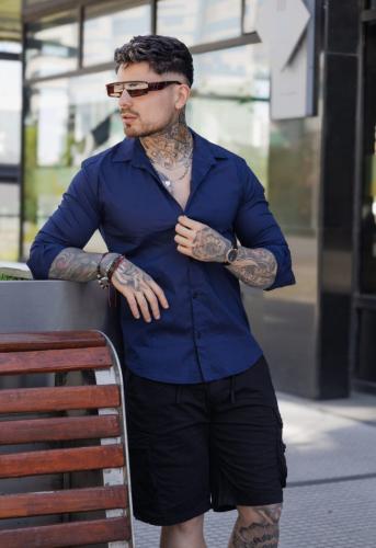 Camisa de Algodón Elastizado para Hombre. - Miniatura 4