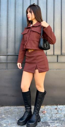 Conjunto de Paño Short Pollera y Chaqueta (leer Descripción)