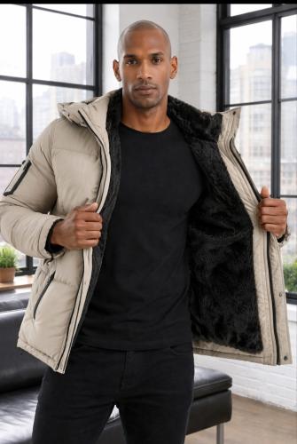 Puffer con Piel Importada