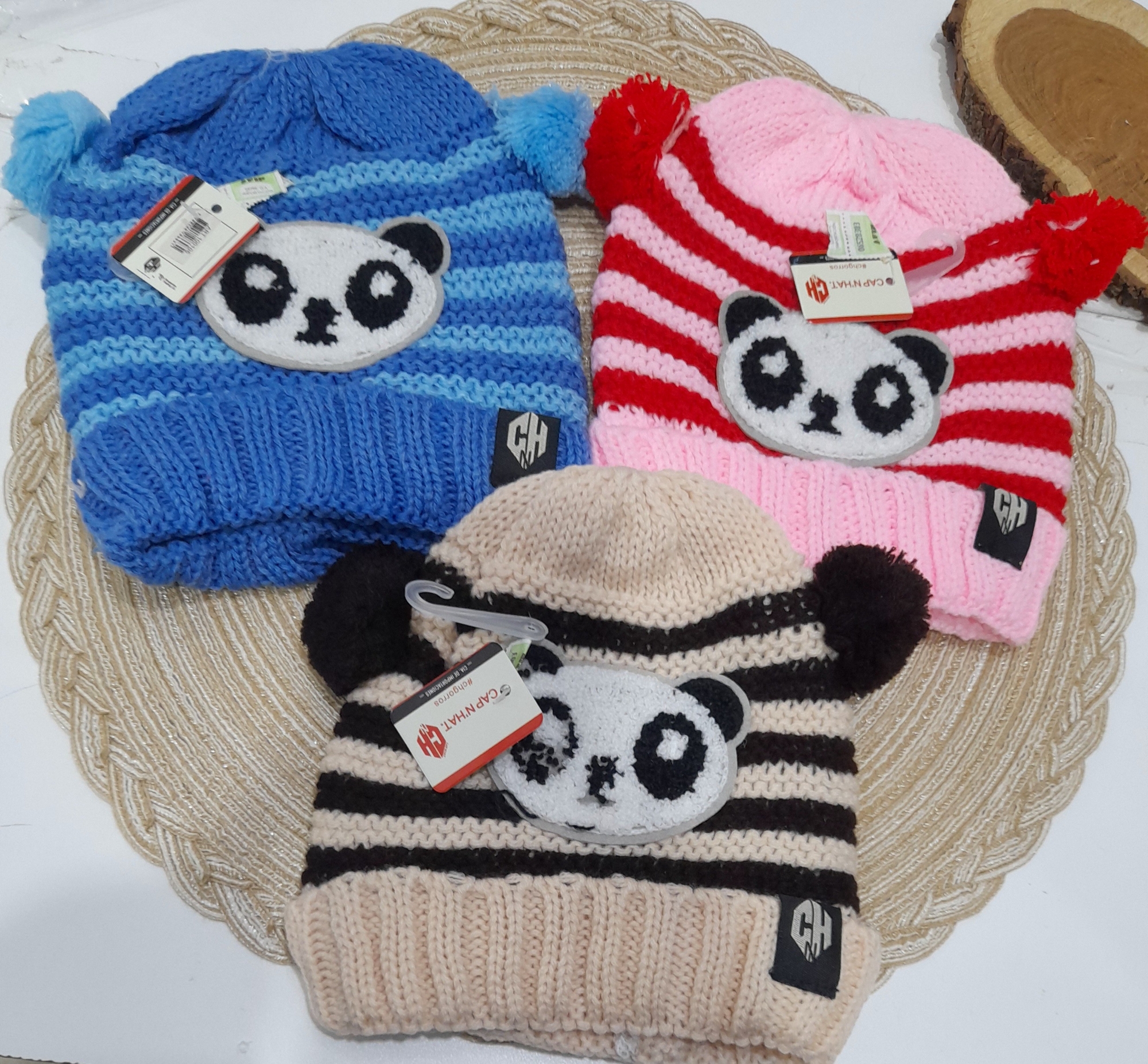 Gorro Bebes Panda Forro Polar Importadas - Imagen 1