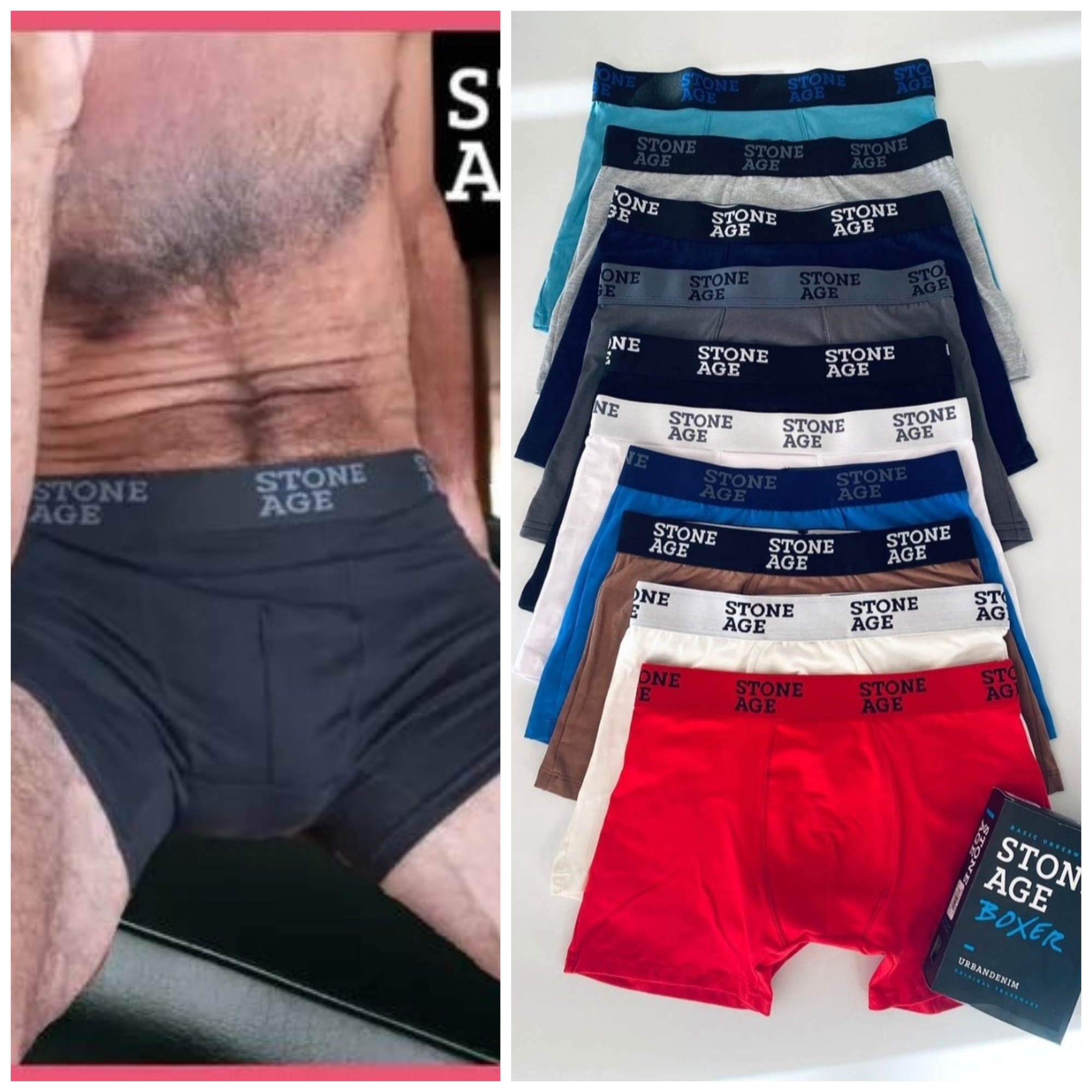 (art:st155e) T/especial Boxer Stoneage Liso Hombre Original - Imagen 9