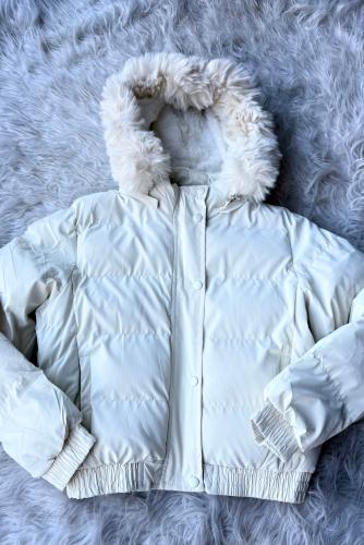 Puffer Satinada con Piel - Miniatura 2