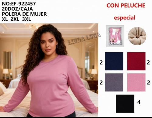 Camiseta Termica de Mujer con Peluche