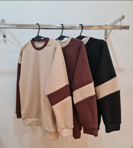 802- Buzo Oversize Combinado-frizado - Miniatura 2