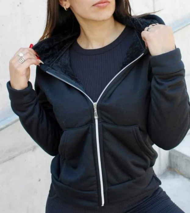 Campera de Jersey con Piel
