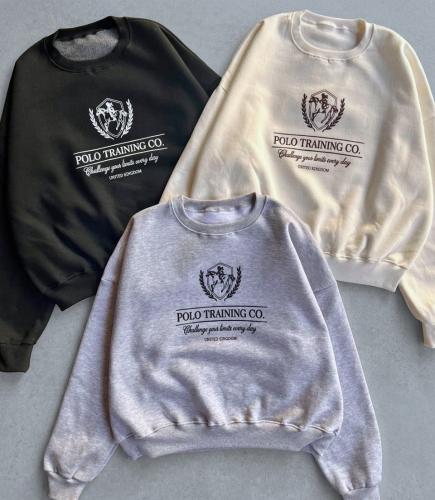 Buzo Algodon Friza Peinado Estampado Polo