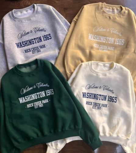 Buzo Algodon Friza Peinado Estampado Washinton
