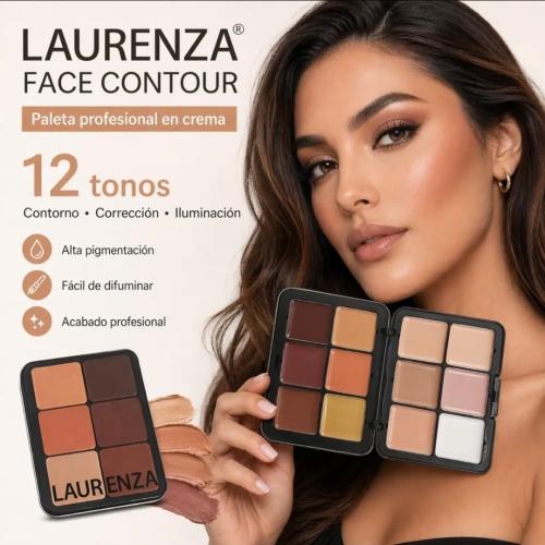 Paleta Contorno Corrector Rubores Cremoso Profesional Laurenza - Miniatura 3