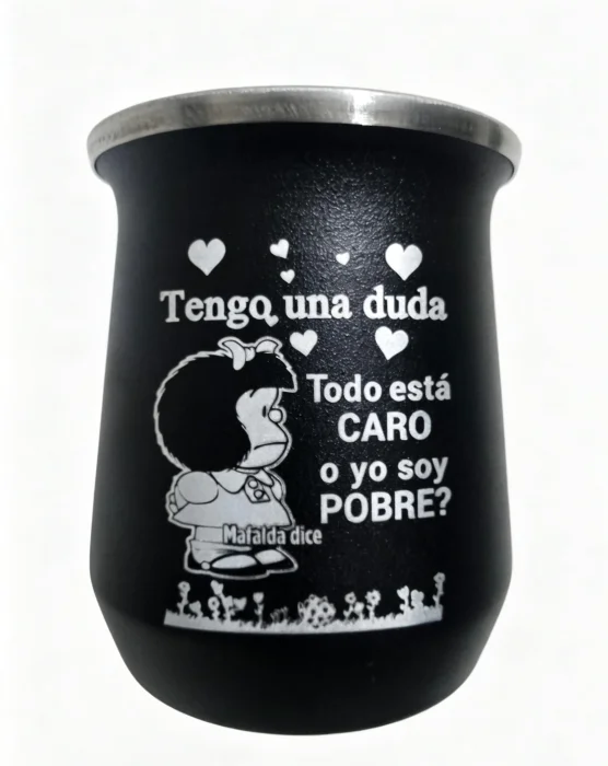 Mate de Mafalda en Acero Inoxidable Termico