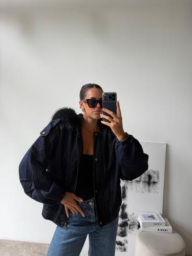 Campera Jeans con Piel