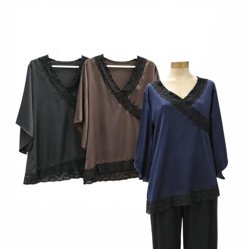 Blusa de Saten con Puntilla - Miniatura 2