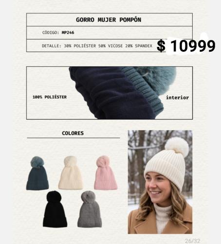 Gorro Mujer Pompon