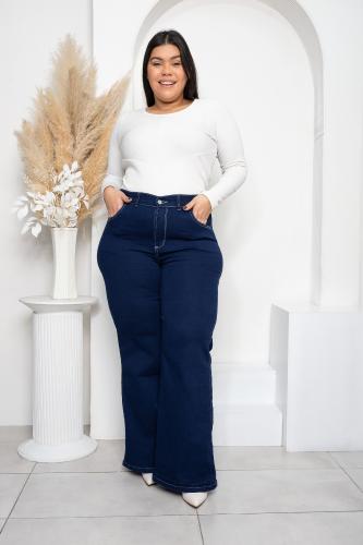 Wide Leg Especial Elastizado / Azul Liso /