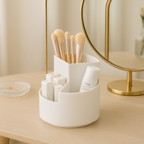Organizador Circular Blanco Maquillaje Plastico - Cod: Bk- 4957568