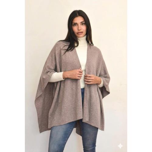 (us4650) Ruana Bremer Doble Hilo Liso