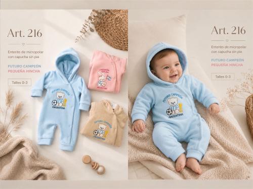 Entero Micropolar Bordado con Capucha Edicion Mundial Micky Baby T.(0 al 3) Art.216