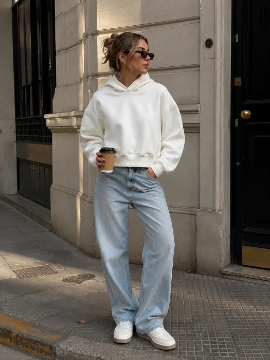 Buzo Frisado Oversize Corto Boxy Fit