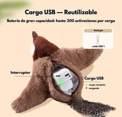Pajarito Interactivo Gatos Simula Volar!!! - Miniatura 2