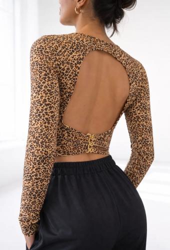 Camiseta Manga Larga con Aplique Animal Print - Miniatura 2