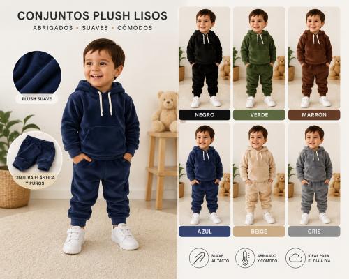 Conjuntos Bebe Plush con Capucha