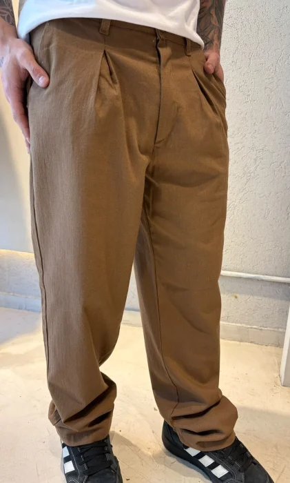 Pantalon Pinzado Hombre de Lino