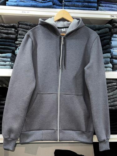 Campera Frisa Gris Azulado