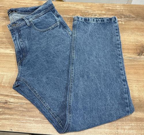 Pantalón Mom Liso Azul Nevado New