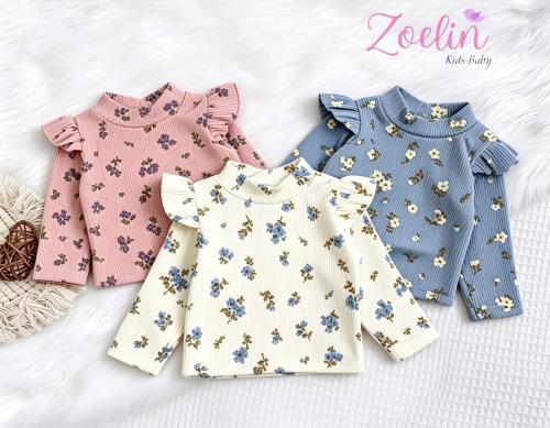 Camiseta Bolado Darlon Morley Frizado Estampado con Flores