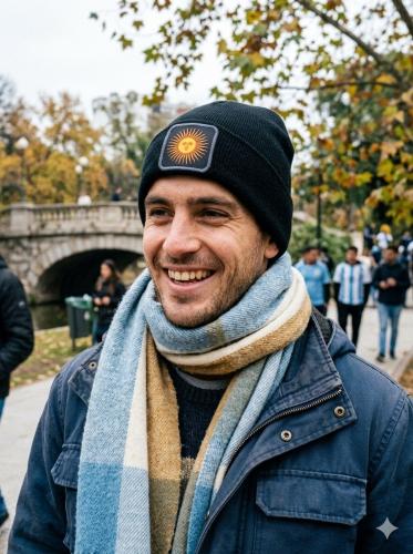 Gorro Rocky Negro Aplique Argentina - Miniatura 2