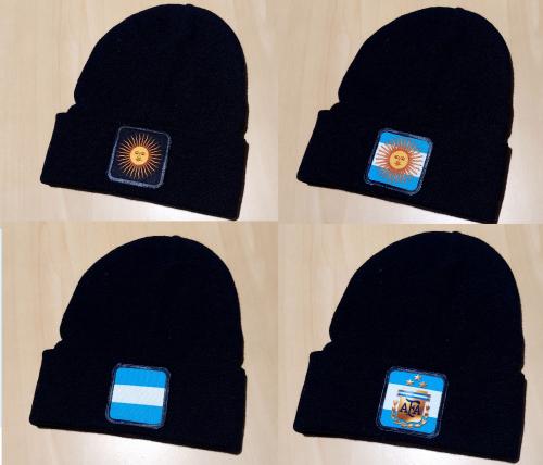 Gorro Rocky Negro Aplique Argentina - Miniatura 3