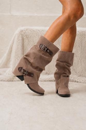 Tex Texana Caña Media Baja Alta Negro Vizon Beige Blanca
