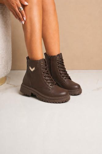Borcegos bajo Alto Chocolate Negro
