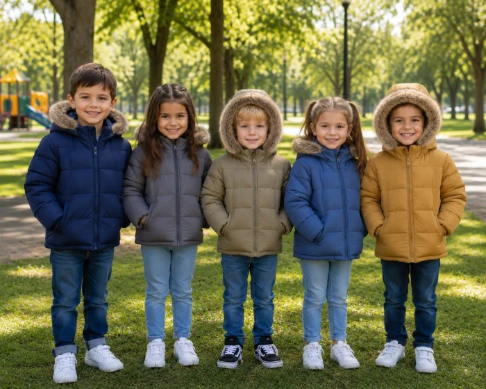 Camperas Importada Unisex Lisas Forradas con Piel y Capucha Desmontable