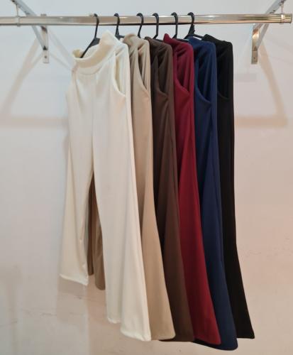 754-pantalon Palazzo- Rib Brushed - Miniatura 3