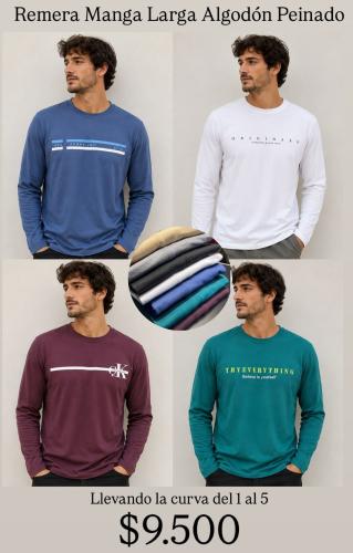Remera Manga Larga Hombre