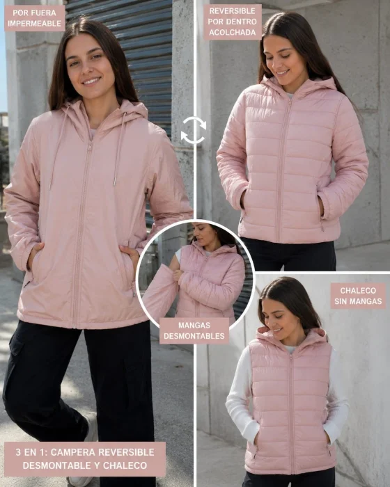 Campera 3 en 1   Reversible y Chaleco A-irun