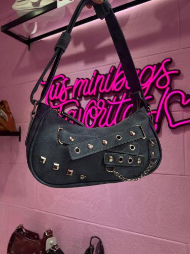 Cartera Mini Bag Baguette Jeans Cierre Metal - Miniatura 3