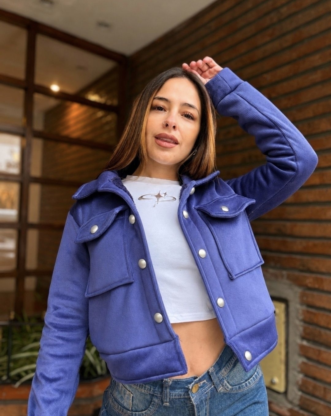 Campera Corderoy con Piel - Imagen 7