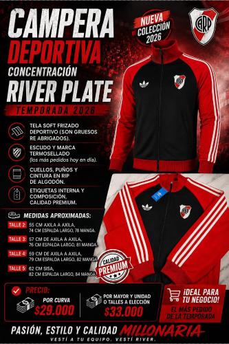 Campera Deportiva River Plate , Temporada 2026.
