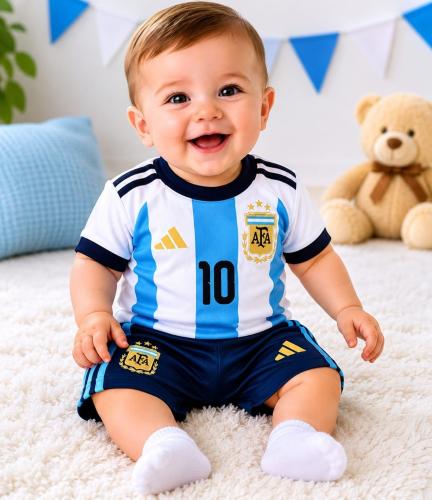 Conjunto Seleccion Argentina Bebes Camiseta y Short