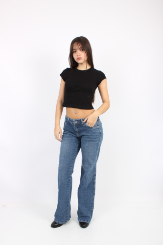 Wide Leg Semi Elastizado Nevado Ceniza