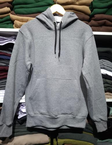 Buzos Canguro Liso Friza Peinado Invisible Gris Topo